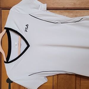 Fila Women's White V-Neck Top